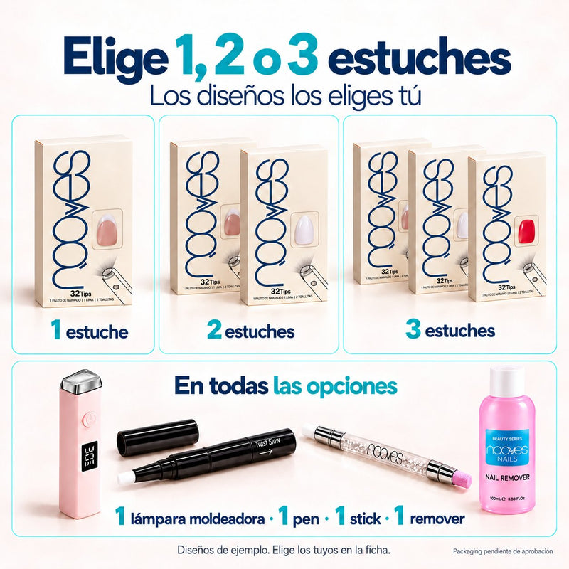 Starter Extension Gel Kit Beauty Complet: elige 1, 2 o 3 cajas de Extensiones de Gel.