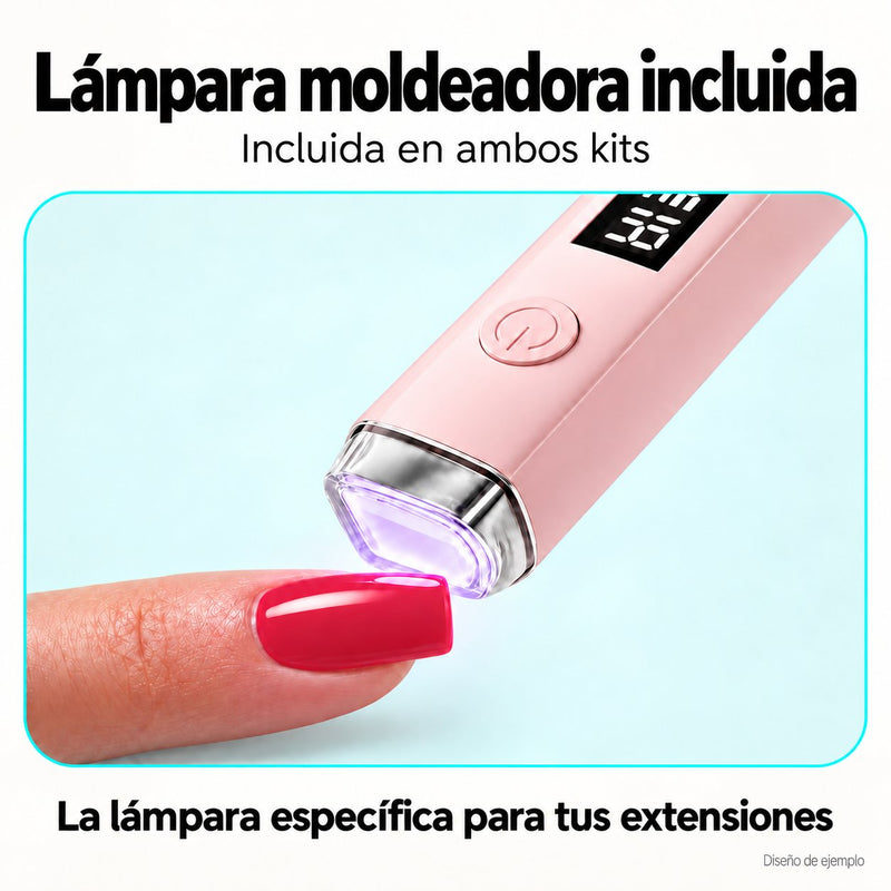 Starter Extension Gel Kit Beauty Complet: Lámpara de Moldeado.