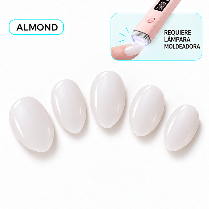 Extensiones de gel NOOVES Pure Canvas, forma almond, cinco piezas
