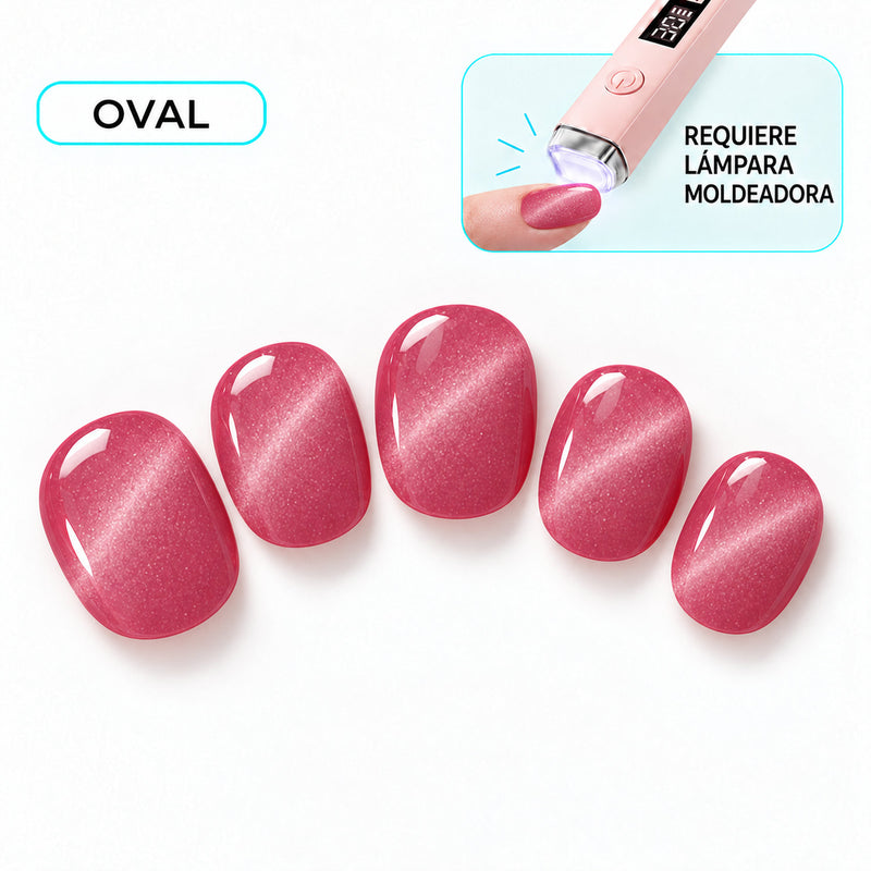 Extensiones de gel NOOVES Mystic Rose, forma oval, cinco piezas
