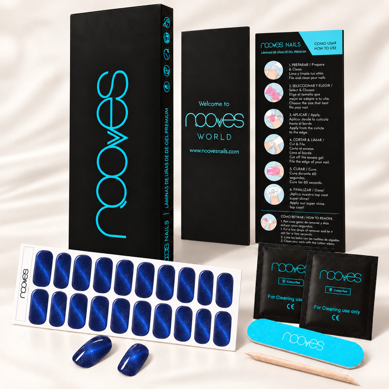 Kit de uñas de gel Cat Navy - Fácil aplicación sin torno