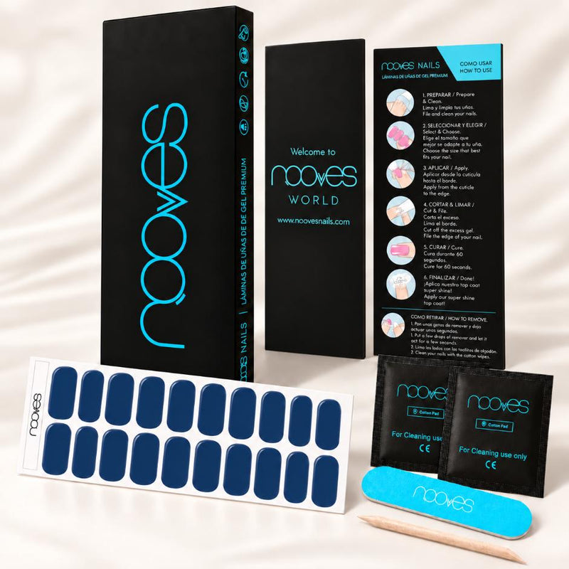 Kit de uñas de gel Deep Navy - Fácil aplicación sin torno