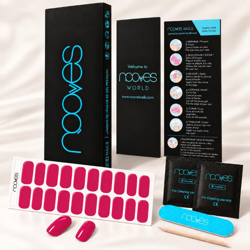 Kit de uñas de gel Wine Glow - Fácil aplicación sin torno
