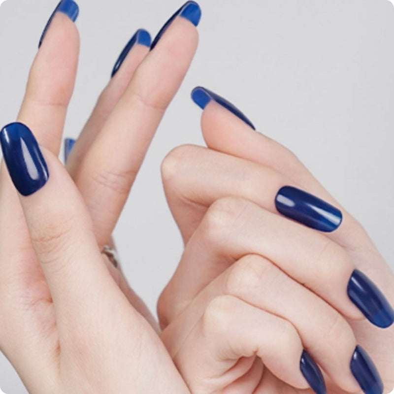 Resultado Manicura en casa con Láminas de Gel - Eaux Profondes - Nooves Nails - Acabado Natural