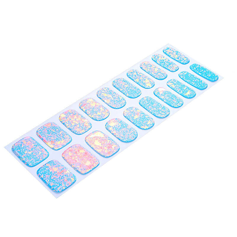Cómo quedan las uñas de gel Láminas de Gel - Artic Blue - Nooves Nails - Antes y después