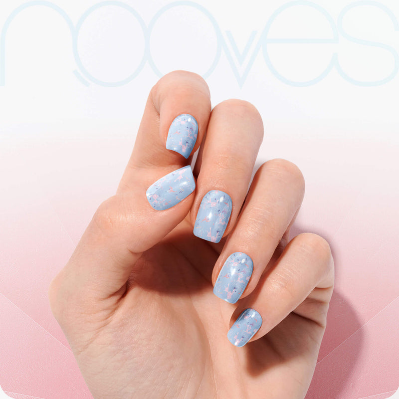 Diseño de uñas Láminas de Gel - Artic Blue - Nooves Nails - Veganas, Cruelty-Free y Hema-Free