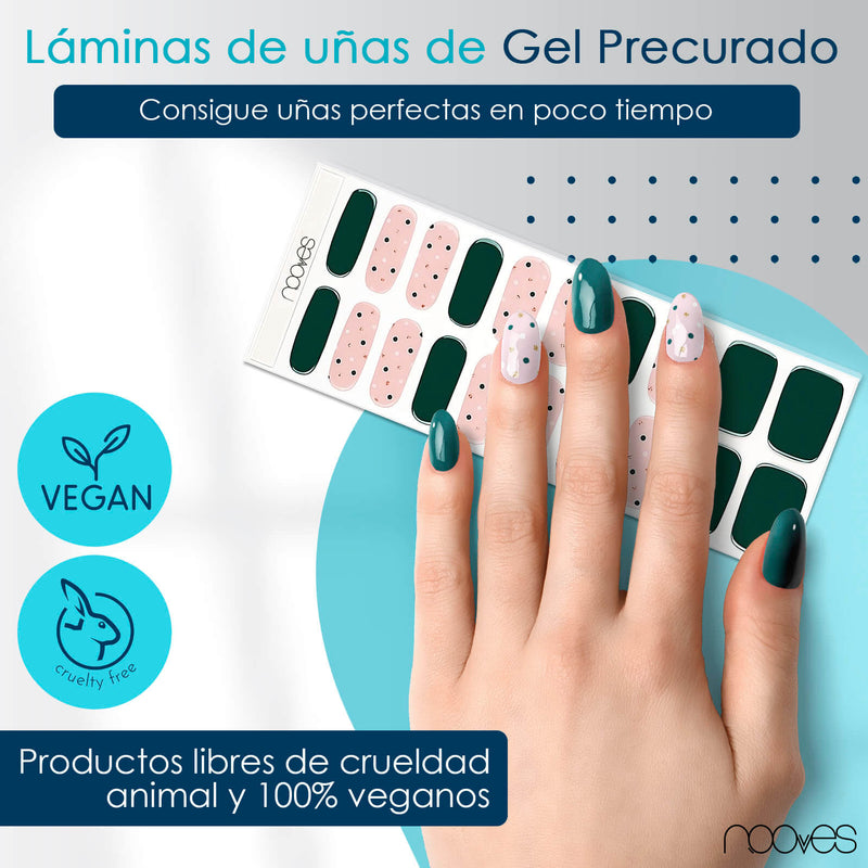 Uñas de gel Aurora curadas con lámpara UV - Brillo espejo