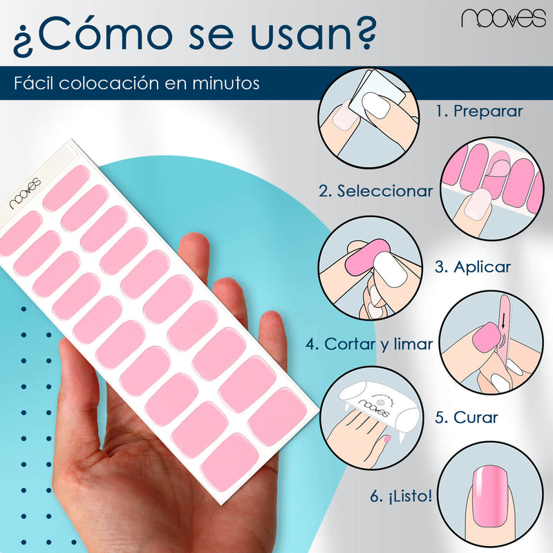Folhas de Gel - Baby Pink - Nooves Nails