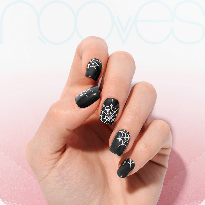 Diseño de uñas Láminas de Gel - Black Spider - Halloween - Veganas, Cruelty-Free y Hema-Free