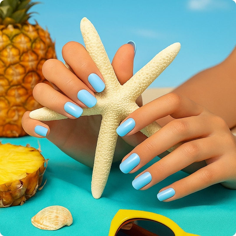 Láminas de Gel Semicuradas Láminas de Gel - Blue Sky - Nooves Nails - Calidad Profesional Nooves