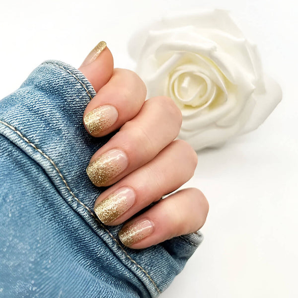 Láminas de Gel - Gold Glitter- Nooves Nails