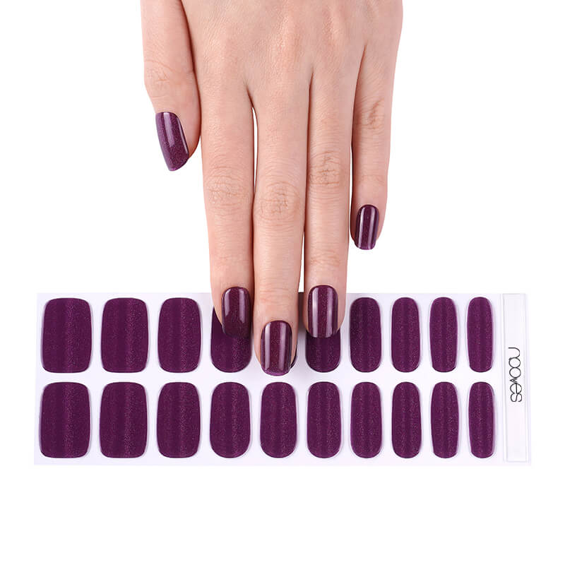 Uñas de gel Láminas de Gel - Grape Glow - Nooves Nails curadas con lámpara UV - Brillo espejo