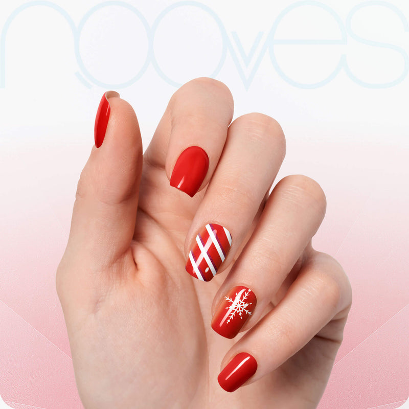 Diseño de uñas Láminas de Gel - Holiday Harmony - Nooves Nails - Veganas, Cruelty-Free y Hema-Free