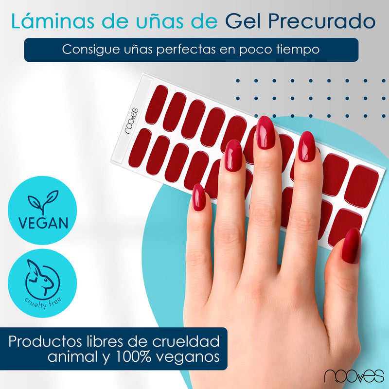 Cómo quedan las uñas de gel Láminas de Gel - Je t'aime- Nooves Nails - Antes y después