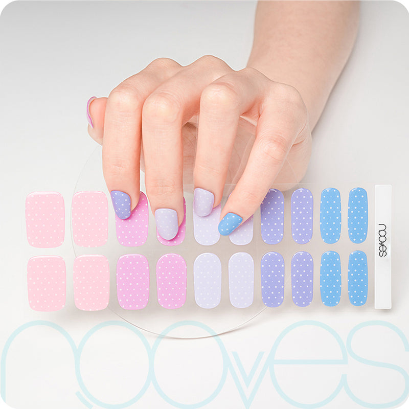 Cómo quedan las uñas de gel Láminas de Gel - Happy Polka- Nooves Nails - Antes y después