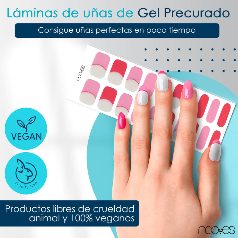Textura y grosor láminas Láminas de Gel - Love Vibes - Nooves Nails - Gel auténtico semicurado al 60%