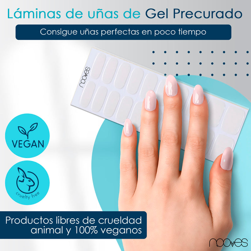 Packaging Láminas Láminas de Gel - Lovely Pink - Nooves Nails - Incluye lima y palito de naranjo