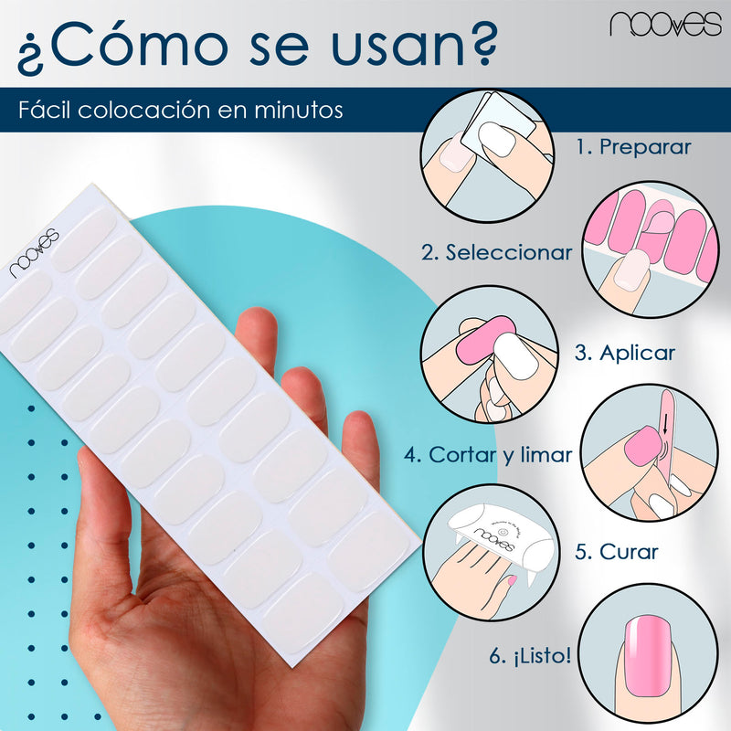 Uñas de gel Láminas de Gel - Lovely Pink - Nooves Nails curadas con lámpara UV - Brillo espejo