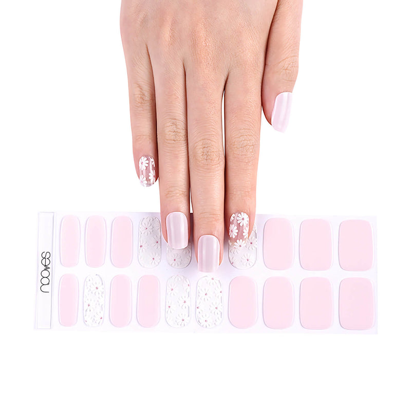 Diseño de uñas Láminas de Gel - Daisy Pink - Nooves Nails - Veganas, Cruelty-Free y Hema-Free