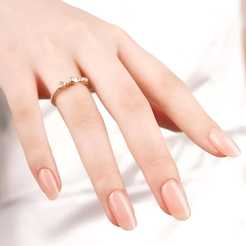 Cómo quedan las uñas de gel Láminas de Gel - Natural Nude - Nooves Nails - Antes y después