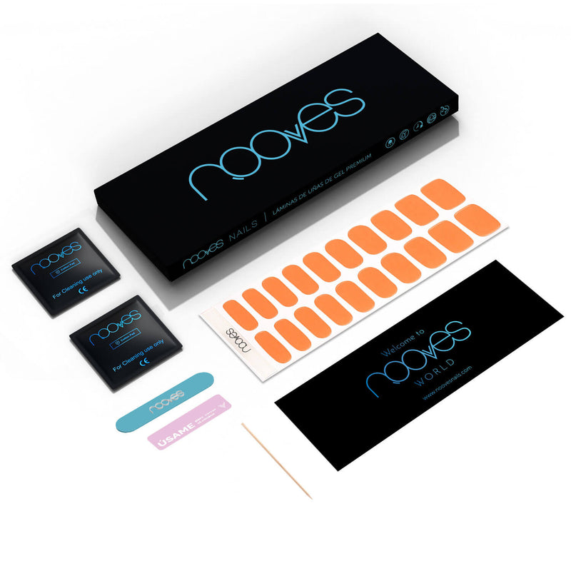 Textura y grosor láminas Láminas de Gel - Orange Glow - Nooves Nails - Gel auténtico semicurado al 60%