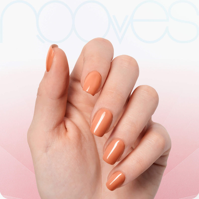 Packaging Láminas Láminas de Gel - Orange Glow - Nooves Nails - Incluye lima y palito de naranjo