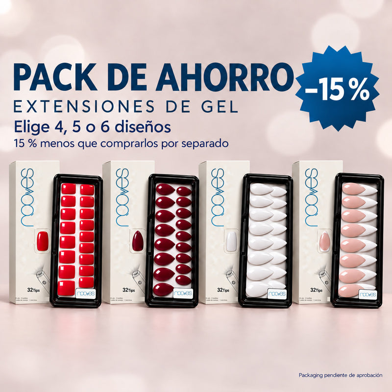 Pack Ahorro de Extensiones de Gel NOOVES: elige 4, 5 o 6 diseños