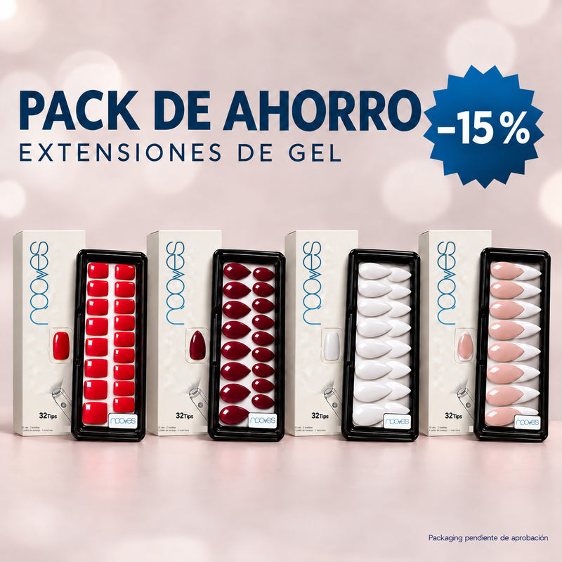 Cajas de Extensiones de Gel NOOVES en el Pack Ahorro
