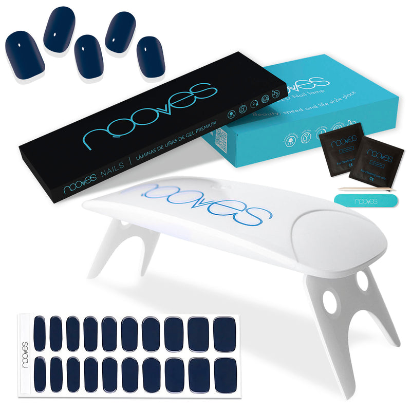 Textura y grosor láminas Pack Lámina de uñas de gel Premium precurado Nooves Nails Colores Sólidos + Lámpara uñas UV/LED PORTÁTIL 8w - Gel auténtico semicurado al 60%