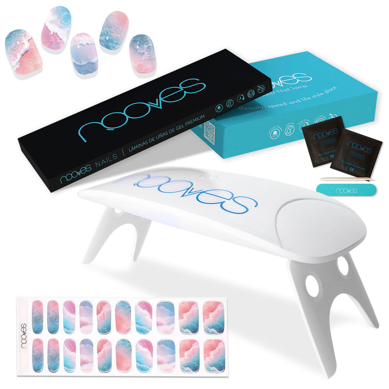 Detalle adicional Láminas Pack Nooves Designs Nail Art Folha de gel premium pré-curada + UV/LED Lâmpada de unhas PORTÁTIL 8w - Lâmpada de secagem de unhas de 8W - Vista 19