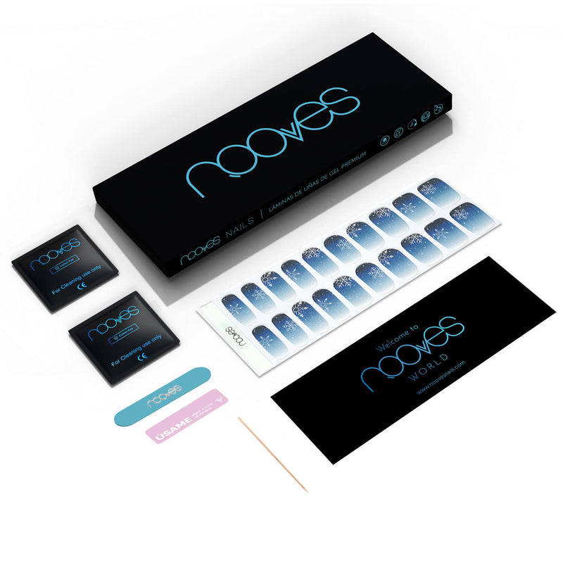 Uñas de gel Láminas de Gel - Polar Chill - Nooves Nails curadas con lámpara UV - Brillo espejo