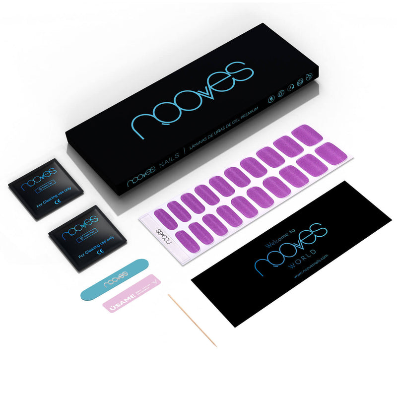 Uñas de gel Láminas de Gel - Purple Twist - Nooves Nails curadas con lámpara UV - Brillo espejo