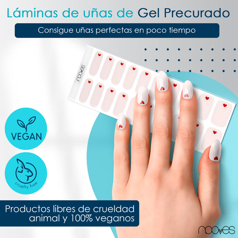 Packaging Láminas Láminas de Gel - Romance - Nooves Nails - Incluye lima y palito de naranjo