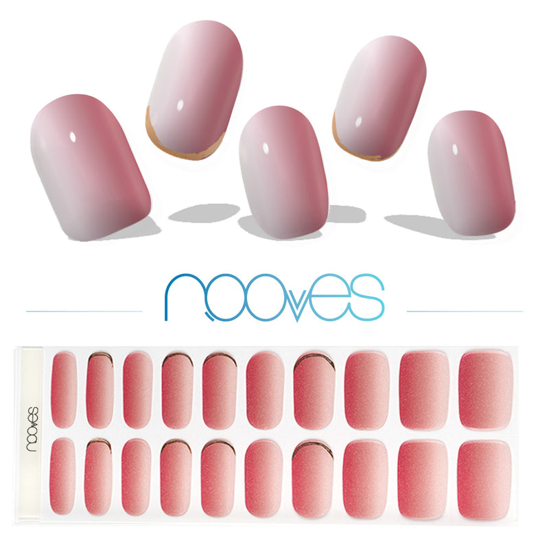 Cómo quedan las uñas de gel Láminas de Gel - Rose Petal - Nooves Nails - Antes y después