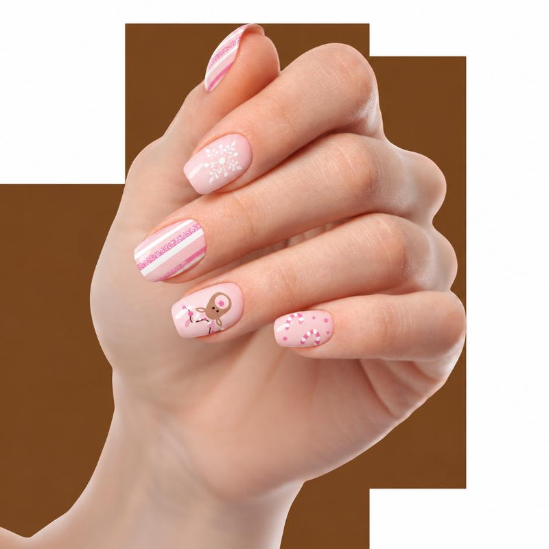 Uñas de gel Silent Snow curadas con lámpara UV - Brillo espejo