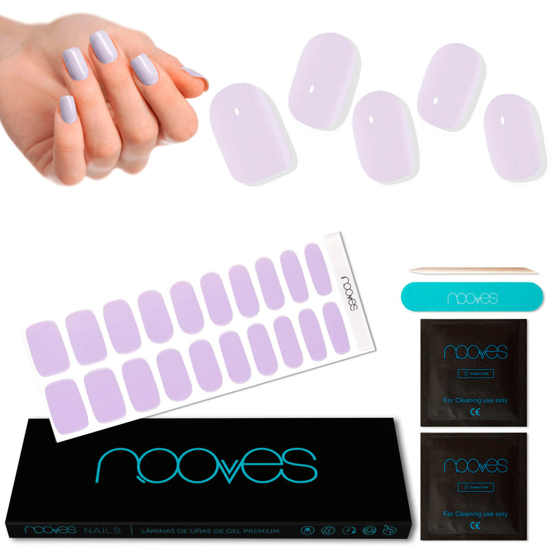Uñas de gel Láminas de Gel - Soft Lilac - Nooves Nails curadas con lámpara UV - Brillo espejo
