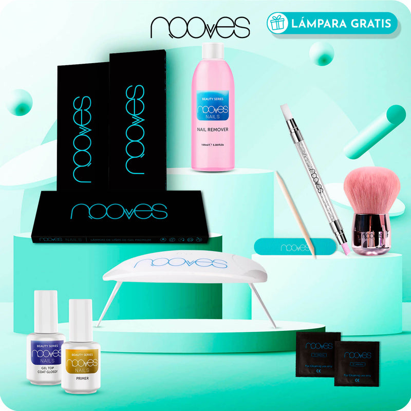 Starter Kit Pro - Pacote Inicial Completo - Nooves Nails - Kit Personalizable con Lámpara y Top Coat 1