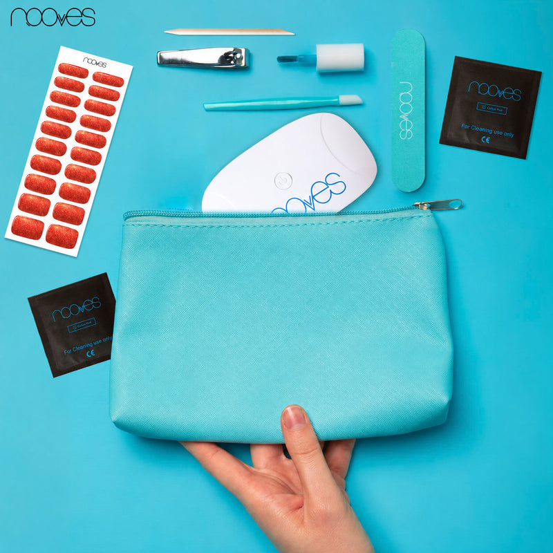 Packaging Láminas Pack Lámina de uñas de gel Premium precurado Nooves Diseños Cat Eye + Lámpara uñas UV/LED PORTÁTIL 8w - Incluye lima y palito de naranjo