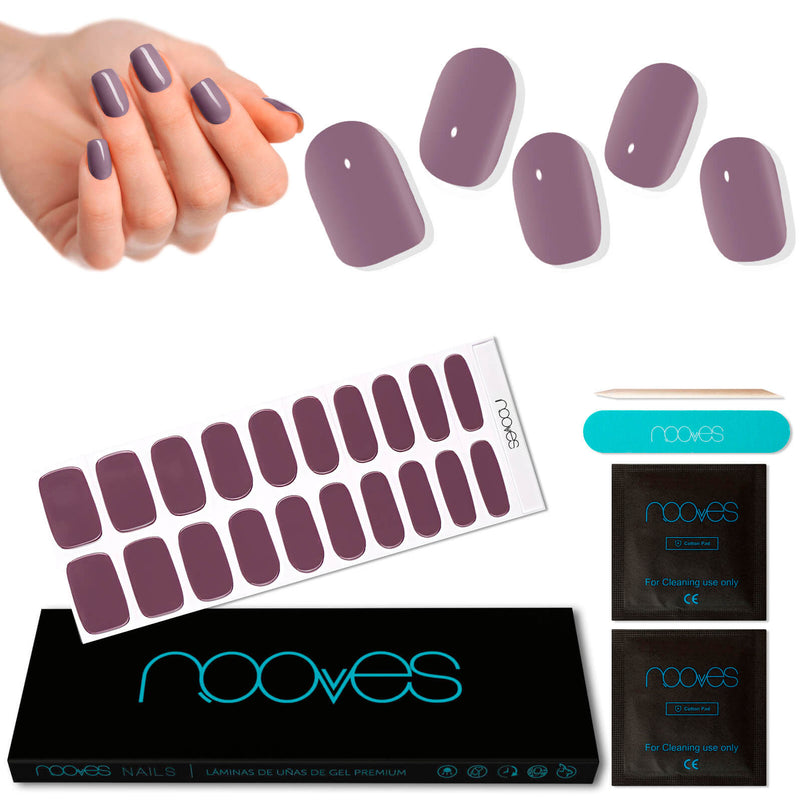 Cómo quedan las uñas de gel Láminas de Gel - Violet Ether - Nooves Nails - Antes y después