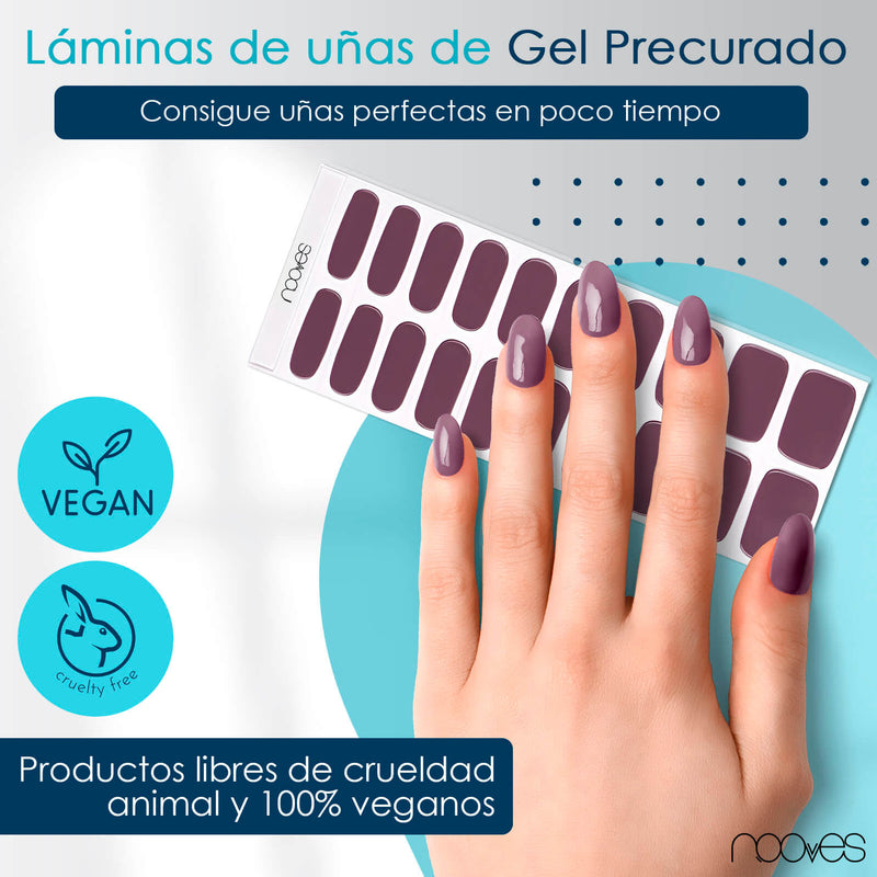 Textura y grosor láminas Láminas de Gel - Violet Ether - Nooves Nails - Gel auténtico semicurado al 60%