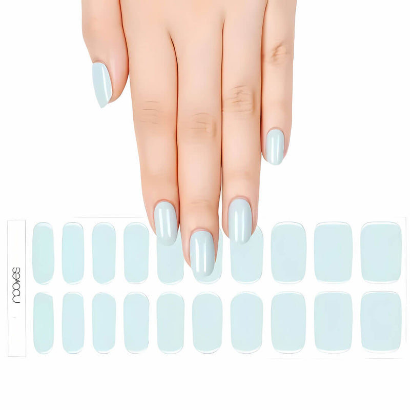 Uñas de gel Láminas de Gel - Blue Salt - Nooves Nails curadas con lámpara UV - Brillo espejo