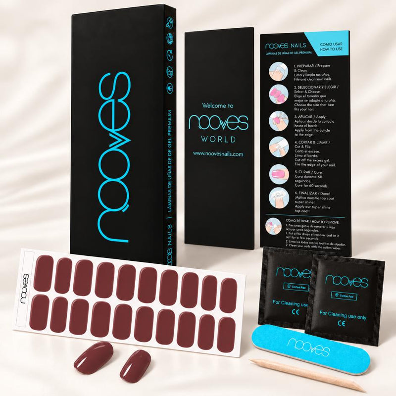 Kit de uñas de gel Deep Wine - Fácil aplicación sin torno