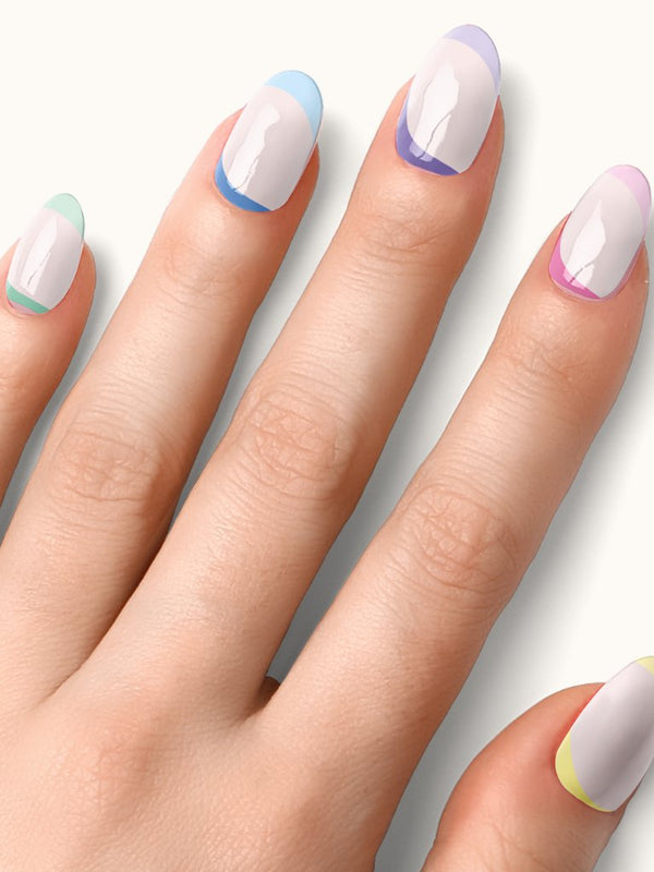 Folhas de Gel - French Party - Nooves Nails - Láminas de uñas de gel semicuradas