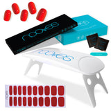 Pack Lámina de uñas de gel Premium precurado Nooves Nails Diseños Rojos + Lámpara uñas UV/LED PORTÁTIL 8w