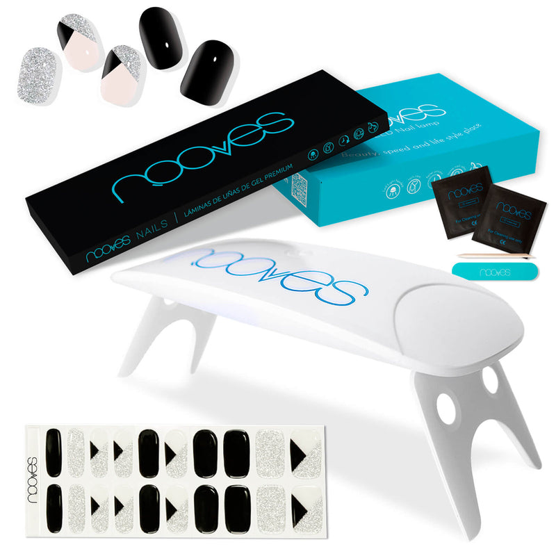 Detalle adicional Láminas Pack Nooves Designs Nail Art Folha de gel premium pré-curada + UV/LED Lâmpada de unhas PORTÁTIL 8w - Lâmpada de secagem de unhas de 8W - Vista 13