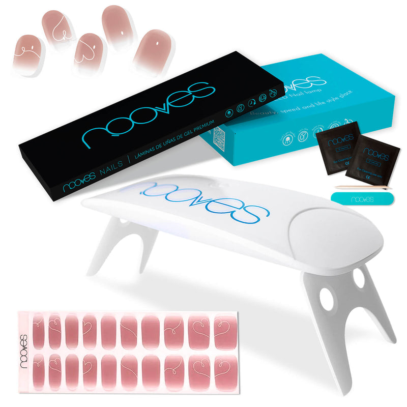 Detalle adicional Láminas Pack Nooves Designs Nail Art Folha de gel premium pré-curada + UV/LED Lâmpada de unhas PORTÁTIL 8w - Lâmpada de secagem de unhas de 8W - Vista 15