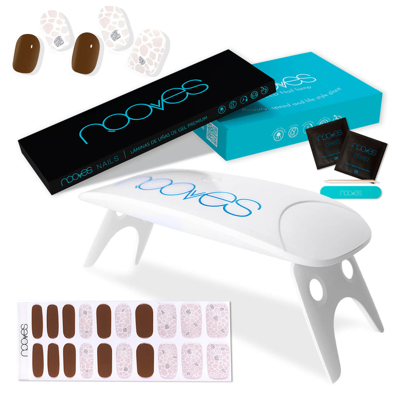 Detalle adicional Láminas Pack Nooves Designs Nail Art Folha de gel premium pré-curada + UV/LED Lâmpada de unhas PORTÁTIL 8w - Lâmpada de secagem de unhas de 8W - Vista 11