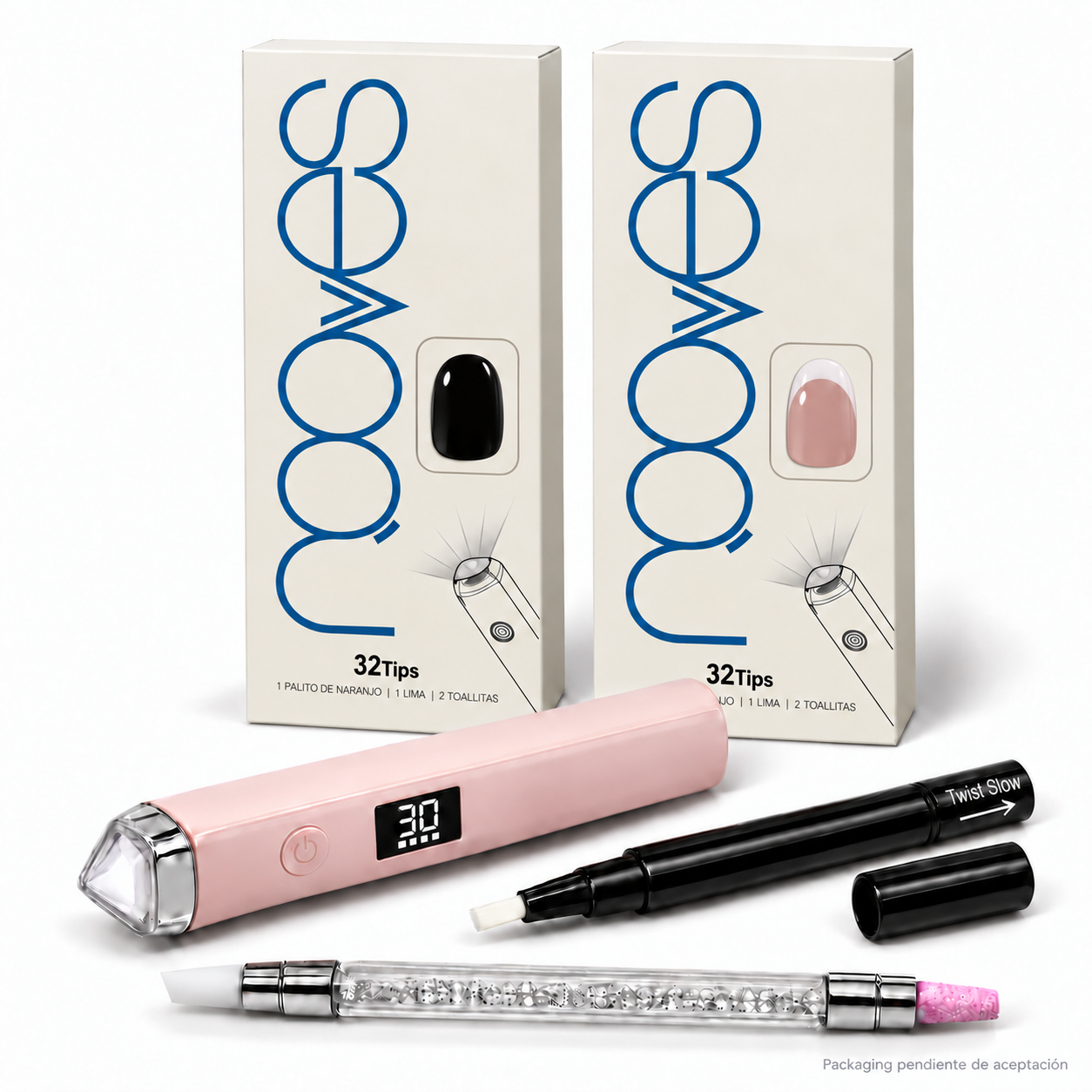 Starter Extension Gel Duo Kit - Oval - Obsidian Night - Rose Cloud