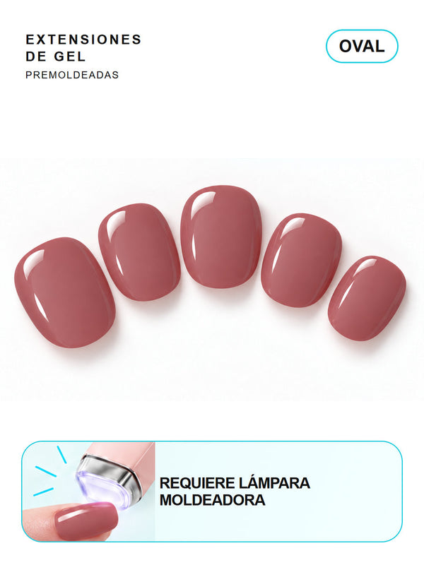 Extensiones de gel NOOVES Vintage Rose, forma oval, cinco piezas en tarjeta