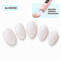 Extensiones de gel NOOVES Pure Canvas, forma almond, cinco piezas